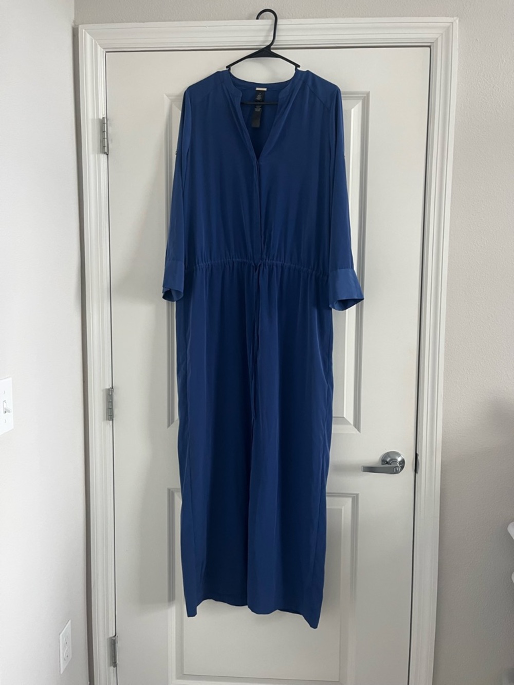 Black Label by Chico's Royal Blue Maxi Dress with Drawstring Waist